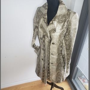 DKNY faux snake skiing trenchcoat